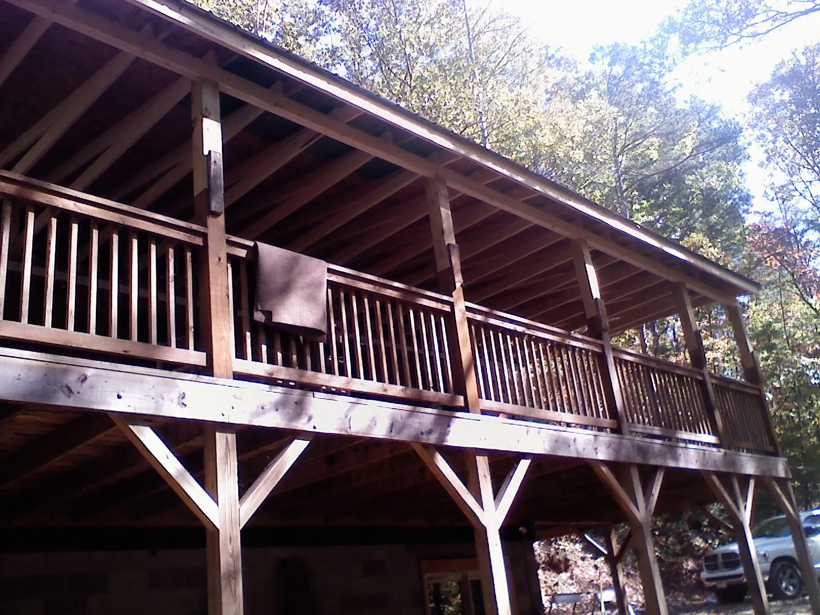 Timber framing under a new elevated porch and deck — Roof Leak Repair in Land O Lakes by Roofing Brothers